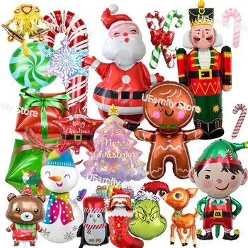 2023 Suur Jõulud Alumiinium Foolium Õhupalli Santa Claus Roo Candy Põhjapõdrad Jõulud Puu Piparkoogid Nan Pähkel Sõdur Õhupall