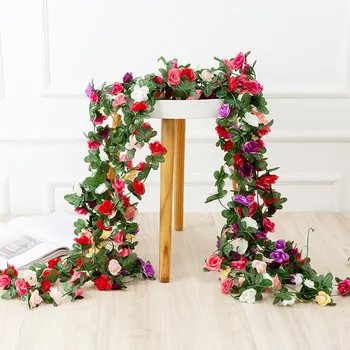2,5 M Rose tehislilled Jõulud Vanik Pulmad Kodus Toas Teenetemärgi office decor Aed Arch DIY Võltsitud Tehase Viinapuu