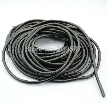 12mm Spiral Cable Wire Wrap Toru Arvuti Juhtimiseks Nööri Must & Valge 7M Pikk
