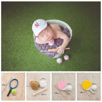 Uus beebi vastsündinu fotograafia rekvisiidid mini baseball tennis lauatennis beebi beebi pildistamise laste mööbli tarvikud