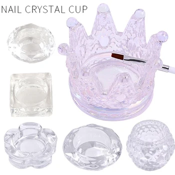 1tk Kristall Klaas Tass Küünte Vedeliku Mahuti Mini Kaussi Dappen Tassi Omaniku Küünte Tööriist