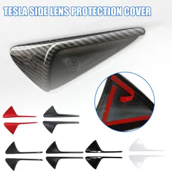 Näiteks Tesla Model 3/Y Pool Kaamera kaitsekaas süsinikkiust Fender Sisekujundus Katta Auto Muutmine Tarvikud Tesla 2tk Y0L1