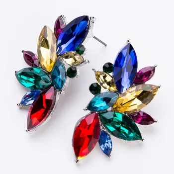 LUBOV 1 Paar Nurga Tiivad Disain Värviline Kristall, Kivi Naiste Kõrvarõngad Trendikas Avaldus Partei Ehted Tüdruk Kingitus Uus 2019