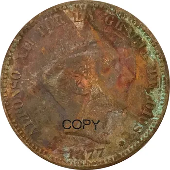 Hispaania 10 Centimos Alfonso XII 1877 Punane Vask Koopia Münte Sile Serv