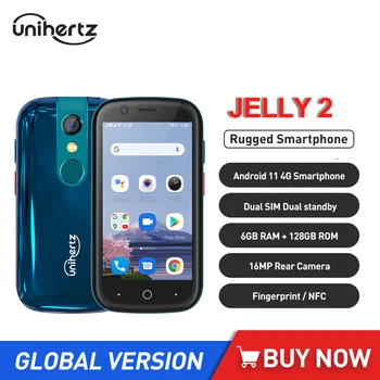 Unihertz Jelly 2 Mini Android 10 Mobiiltelefon 6GB 128GB 4G Mobiilne Telefon Okta Core Helio P60 Nutitelefoni 16MP Kaamera 2000mAh Dual SIM 0