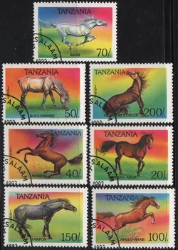 7tk/Set Tansaania Post Margid 1993 Hobused Kasutada Postitada Märgitud postmarkide Kogumine