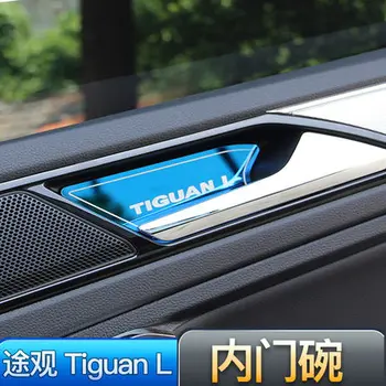 Volkswagen Tiguan L 2017-2021 roostevabast terasest Sisemine uks kaussi dekoratiivsed kleebised anti-scratch kaitse Car styling