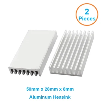2tk/lot Alumiinium Heatsink 50x28x8mm Elektrooniline Kiip Jahutus Radiaator Cooler Ruuter,Mälu,IC ,LED,ventilaator soojuse hajumise 0