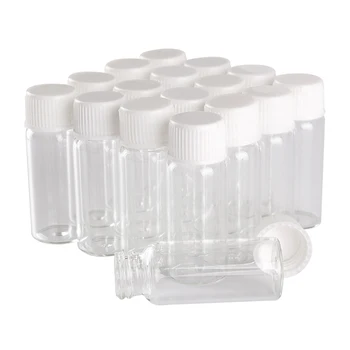 hulgi-100 tükki 4 ml 16*40mm Selge Klaas Pudelid Valge Plastist Korgid Mini Klaasist Pudelid Tillukesed Purgid Viaali