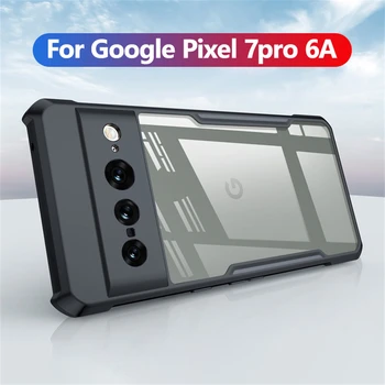 Luksus Kest Google Pixel 7 Pro Case TPU Akrüül Läbipaistev Raam Kirka Läbipaistva Objektiivi Täieliku Kaitse Tagasi Coque Pixel