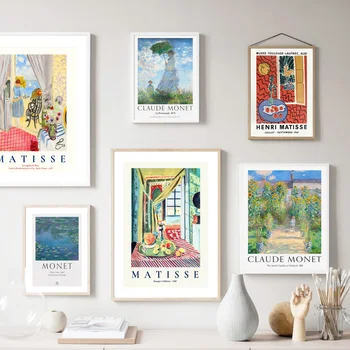 Matisse Monet Kala, Aed-Vesiroosid Vintage Plakatid Ja Pildid Seina Art PaintingCanvas Seina Pildid Elutuba Decor