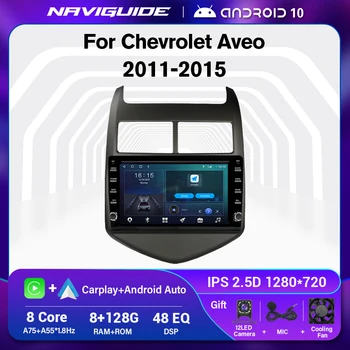NAVIGUIDE 8+128G Auto Raadio Chevrolet Aveo 2 Sonic T300 2011-2015 Android Carplay Android Auto GPS Headunit Nr 2 din 2din DVD