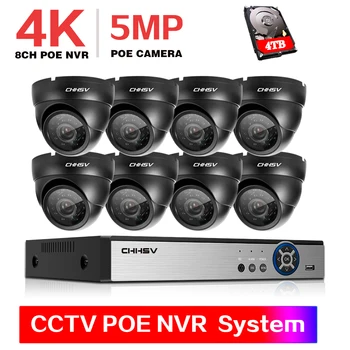 H. 265 8CH 4K 8MP 5MP POE NVR Kit Turvalisuse Kaamera Süsteemi IR Siseruumides Väljas CCTV POE IP-Dome Kaamerad P2P videovalve Komplekt