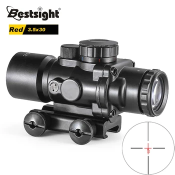 Bestsight 3.5X30 Taktikaline Punane Roheline Sinine Riflescope Optika Silmist Püss Reguleerimisala Jahindus Õppesuuna Koos 20mm Rail Mount 0