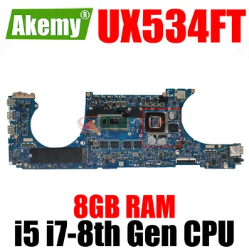 UX534FT Emaplaadi GTX1650 V4G i5-8. Gen i7-8. Gen PROTSESSOR, 8GB RAM ASUS ZenBook15 UX534F UX534FN UX534FA Sülearvuti Emaplaadi