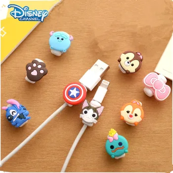 2tk/Lot Disney Cartoon Kaabel, Kõrvaklapid Protector For iPhone Sansung Xiaomi Huawei Andmete Line USB Laadija Kaabel Vedru Korraldaja