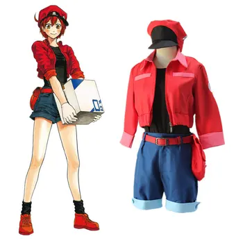 Rakkude Tööl Kostüüm Vere Punaliblede Cosplay Kõrge Kvaliteedi Anime Cosplay Hataraku Saibou Kostüüm Mäng Cosplay Müts Täielik Komplekt 0