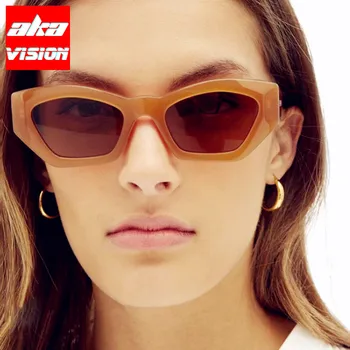 Teise NIMEGA VISIOON Cat Eye Päikeseprillid Naistele 2021 Luksus Disainer päikeseprillid Naistele/Meestele Väike Raam Cat Eye Gafas De Sol Para Mujer