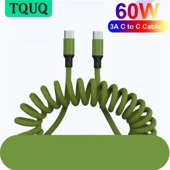 TQUQ USB-C-USB-C Kaabel (1,5 M 60W) Kaugõppe Kevadel PD C-Tüüpi Laadimise Kaabel MacBook Pro, iPad, Pro, Galaxy, Lüliti, Pixel