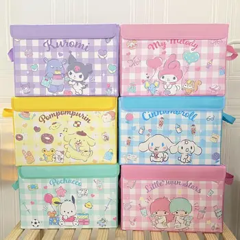 Kawaii Minu Meloodia Cinnamoroll Kuromi Cartoon Suure Mahutavusega (Portable Storage Box Anime Sanrioed Tüdruk Süda Korraldaja Kokkupandav