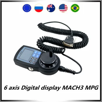 6-telje Digitaalne ekraan MACH3 MPG Elektroonilise käsiratas Impulsi saatja jaoks CNC ruuteri