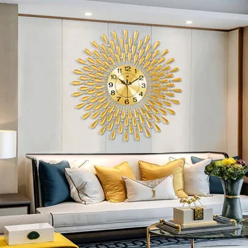 Äsja Kella Crystal Päike Kaasaegne Stiil Vaikne Kellad eest elutuba Office-Kodu Kaunistamiseks digital wall clock 38X38cm