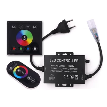 RGB Kontroller RF Täis Touch Remote 220V 110V Touch Panel Seinale Paigaldatud Screem Dimmer Lüliti juhtimine LED Neoon Valgus
