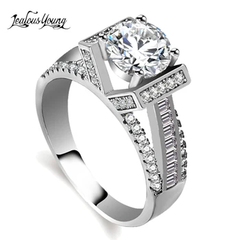 Luksus AAA Suur Kuupmeetri Tsirkooniumoksiid Engagement Ring Whith Kulla Värvi Ring Crystal abielusõrmused Naiste Elegantne Ehted Kingitus