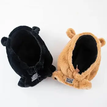 Mood Naiste müts talvel armas karu kõrva disain tahke värv hingav soe sall kaela ja müts Uued Naiste Soe Kaitsta Kõrvad Kork 0