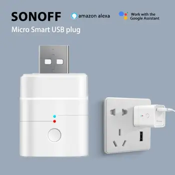SONOFF Mikro-5V Wifi-USB-Smart-Adapter eWelink App Kaugjuhtimispult ühildub Alexa Google ' i Kodu Assistent