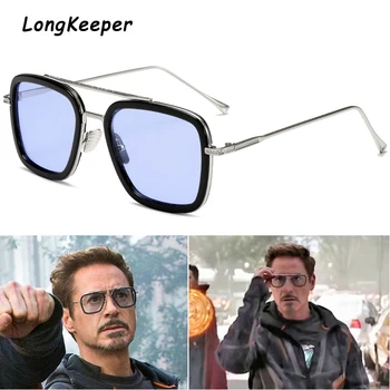 luksus Mood Tony Stark Stiilis naiste Päikeseprillid Meestele Square Brändi Disaini päikeseprillid Oculos Retro mees iron Man oculos de