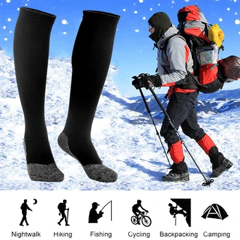 1 Paar Aluminized Kiud Sokid Pehme Mugav Ski Sokid Soojuse Kiud Isolatsioon 35 Kraadi Suusatamine Telkimine Kalapüügi Matkamine