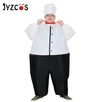JYZCOS Naljakas Täispuhutav Kostüüm Suur Kokk Kokk Restoran Halloween Fancy Kleit Naistele Meeste Purim Karneval Airblown Ülikond