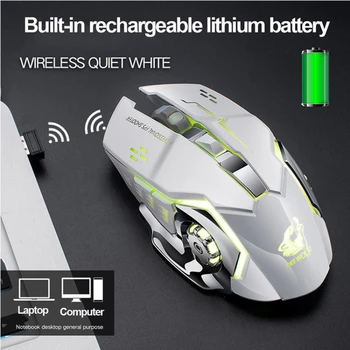 2.4 GWireless Gaming Mouse Laetav Vaikne LED-Taustvalgustusega USB Optiline Ergonoomiline Gaming Mouse LOL Hiired Surfamine Gamer Mouse For PC