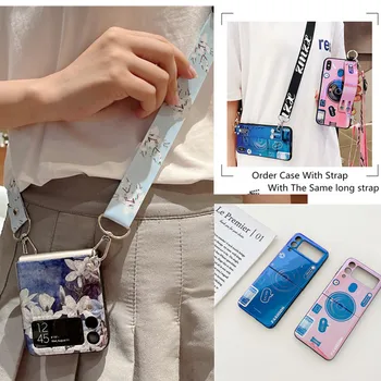 Armas Glitter Bling Lilled Corssboby Case For Samsung Galaxy Z Flip 3 5G Z Flip4 õlarihm kaelapaela kinnitamine Kett Flip3 Coque Fundas