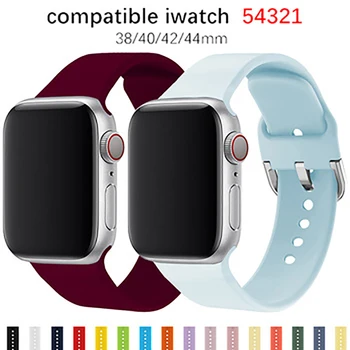 Silikoonist rihm apple watch band 44mm 40mm correa 38mm 42mm sport vöö watchband käevõru iwatch series 7 6 5 4 3 Se 41/45mm 0