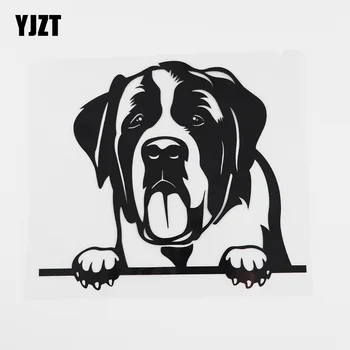 YJZT 17.2CMX15CM Mood Saint Bernard Dog Piilumist Vinüül Auto Kleebis Must/Hõbe 8A-0060