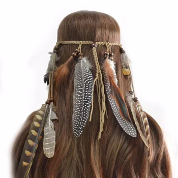Etnilise Boho India Sulg Peapaelad Headdress Juuksed Trossi Peakatet Tribal Mustlane Hipi Festival Pea Kaunistamiseks Pool Ehted