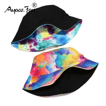 3D Värvi Tähine Prindi Mehed Kopp Müts Kaks Pool Kanda Sunhat Naiste Väljas Travel Beach Mütsid Kalurite Mütsid Unisex Hip-Hop Naine Kork