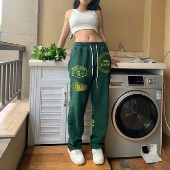 Mood Graafilised Sweatpants Sügis Naiste Uued Slim Lai Jalg Spordi-Vabaaja Lahti Haaremi Püksid Korea Laine Streetwear Vintage Püksid