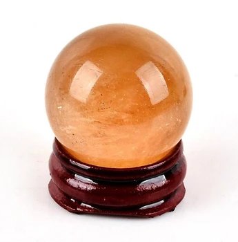 3cM looduslik oranž Kaltsiit Kera quartz Crystal Ball Tšakrate Tervendamine rock Reiki Kivi Nikerdamise Käsitöö ja stand(1 TK)