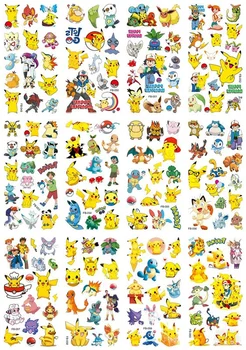 12tk/kott Pokemon Tätoveering Kleebised Veekindel Armas Pikachu Kleebis Naljakas Cartoon Lapsed Tüdrukud Jõulud Sünnipäeva Kingitus tasu Mänguasi
