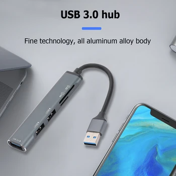 C-tüüpi RUMMU kiire USB 3.0 HUB Splitter Multiport Card Reader SD TF Sadamate Digitaalse TF-Kaardi Lugeja Arvuti Lisaseade