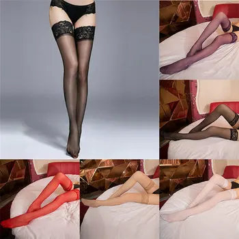 Sukad UK Retuusid Naiste Lady Põlve Sokid 6 Värvi Kuni Reie-Suur Pits Viibimise Seksikas 0