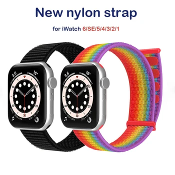 Nylon Rihma Aasa Apple Watch Band 45mm 41mm 44mm 42mm 40mm 38mm Käepaela Käevõru Watchband IWatch Series 7 6 SE 5 4 3 2 1