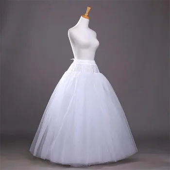 Valge-line Pall kleit tülli hoopless Petticoat Crinoline Seeliku Vöökoht reguleeritav jupon Odav Pulm Kleit Underskirt