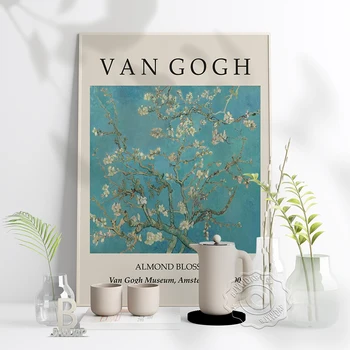 Van Gogh Kunsti Prindi Holland Loodus Maastik Almond Blossom Plakat Vintage Impressionism Lilled Prindib Elutuba Decor Kingitus
