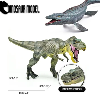 Plastikust Mudel Dinosaurus Figuriin Suur Tõetruu Mosasaurus Türannosaurus Rex Joonis Velociraptor Avatud Suu Dino Tegevus Lapsed Mänguasjad