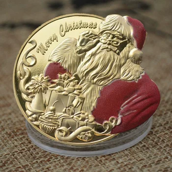 24K kullatud Häid Jõule Medal Santa Claus kuldmünt hõbemünt Laekuva Mündi Käsitöö Kollektsiooni Kodu Kaunistamiseks