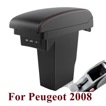Auto Taga kast Peugeot 2008 Punch-free Central Ladustamise Kasti Musta autoga Center Console Muutmise puhul, Mille USB-Tarvikud 0